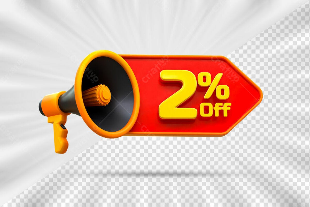 Banner 2% Off PSD Editável