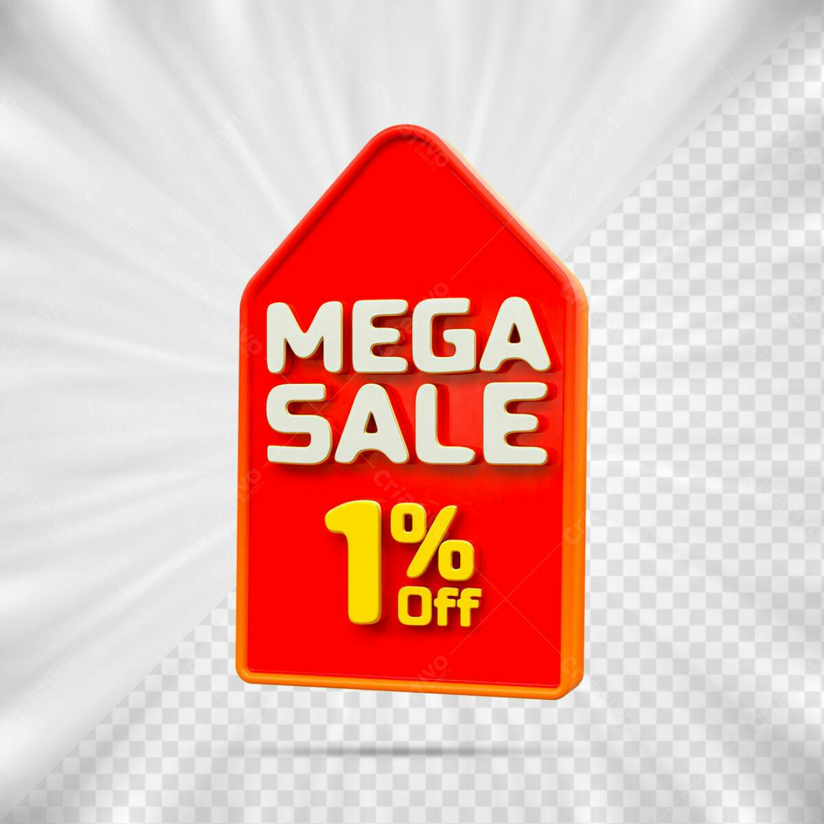 Tag Mega Sale 1% Off PSD Editável