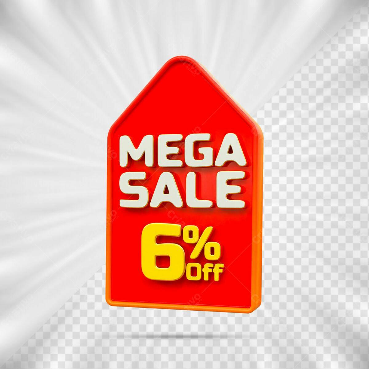 Tag Mega Sale 6% Off PSD Editável