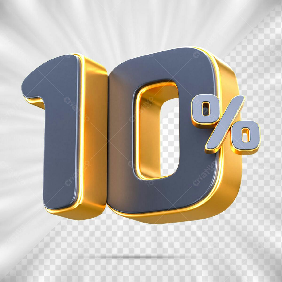 Design 3D 10% Desconto PSD Editável