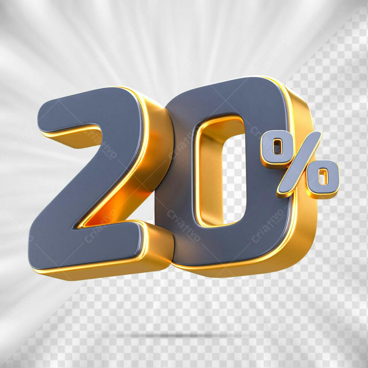 Elemento 3D Desconto 20% PSD Editável
