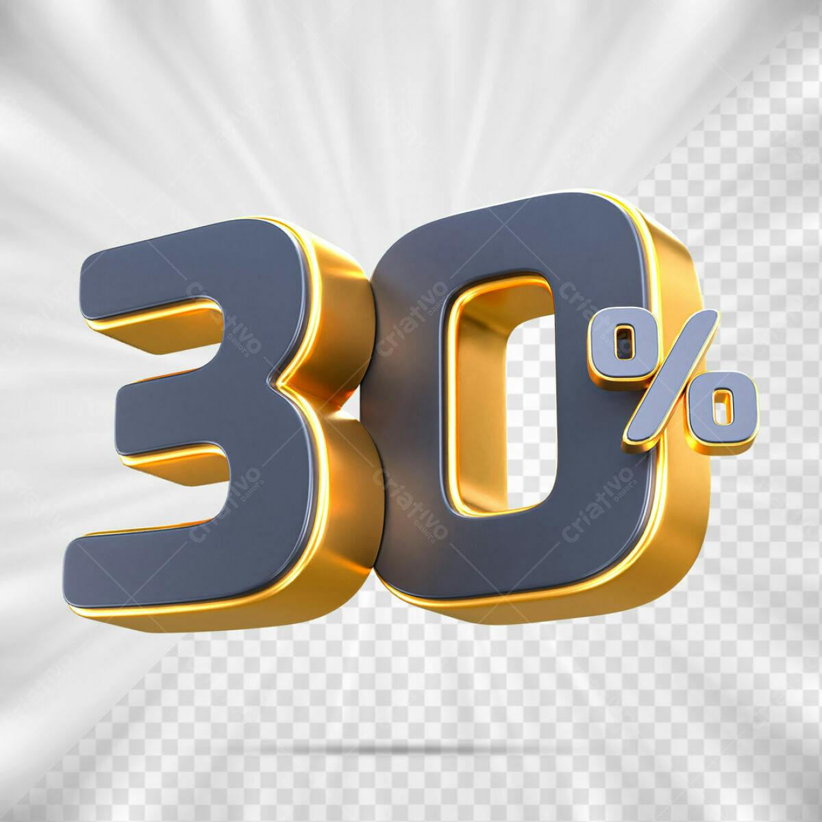 Números 30% Desconto PSD Editável