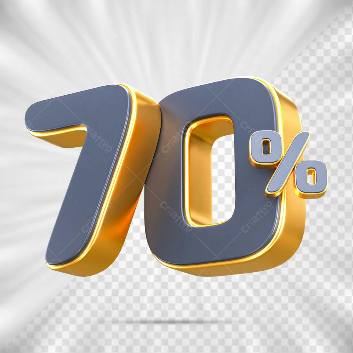 Elemento 3D 70% Desconto PSD Editável