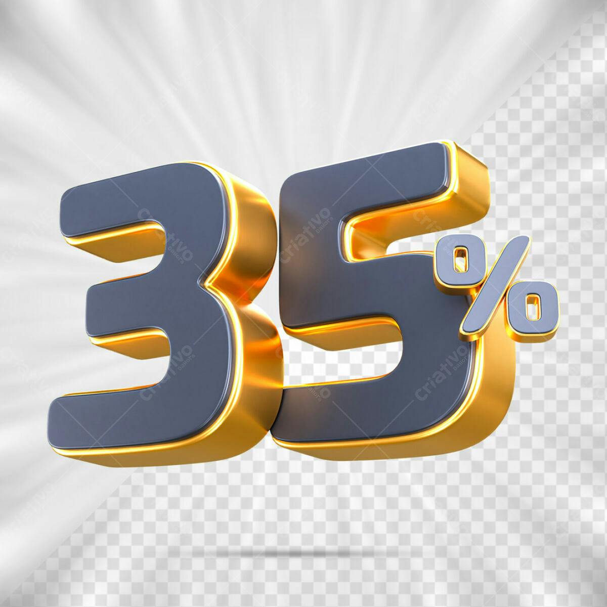 Números 35% Desconto PSD Editável