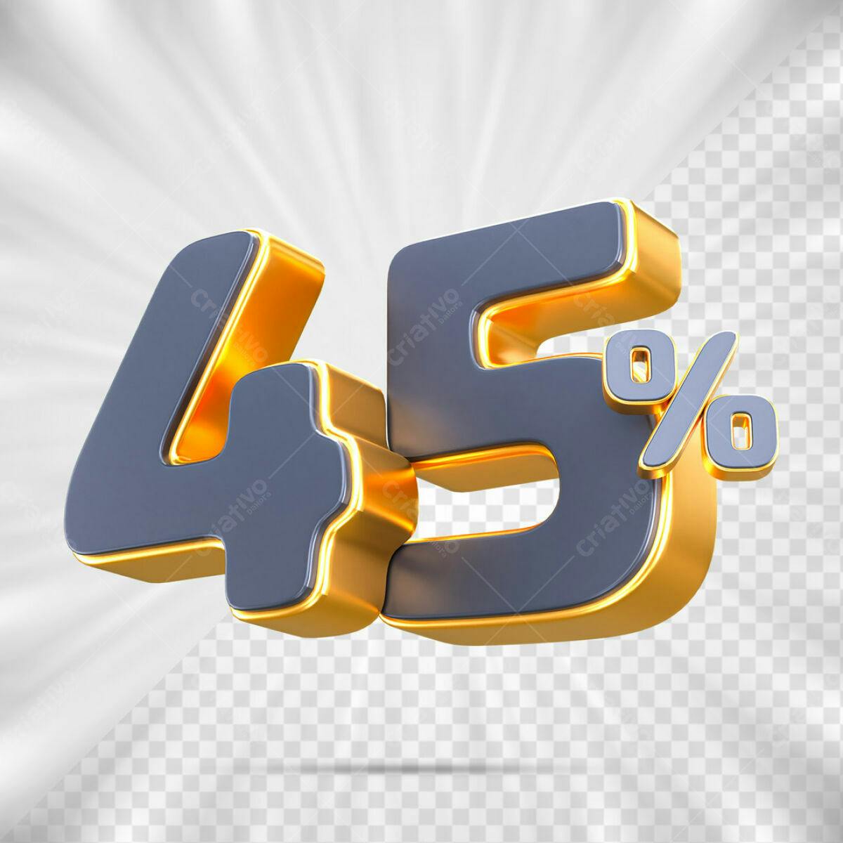 Números 45% Desconto PSD Editável