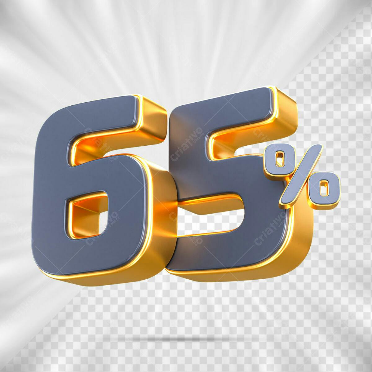 Decoração de 65% Off PSD Editável