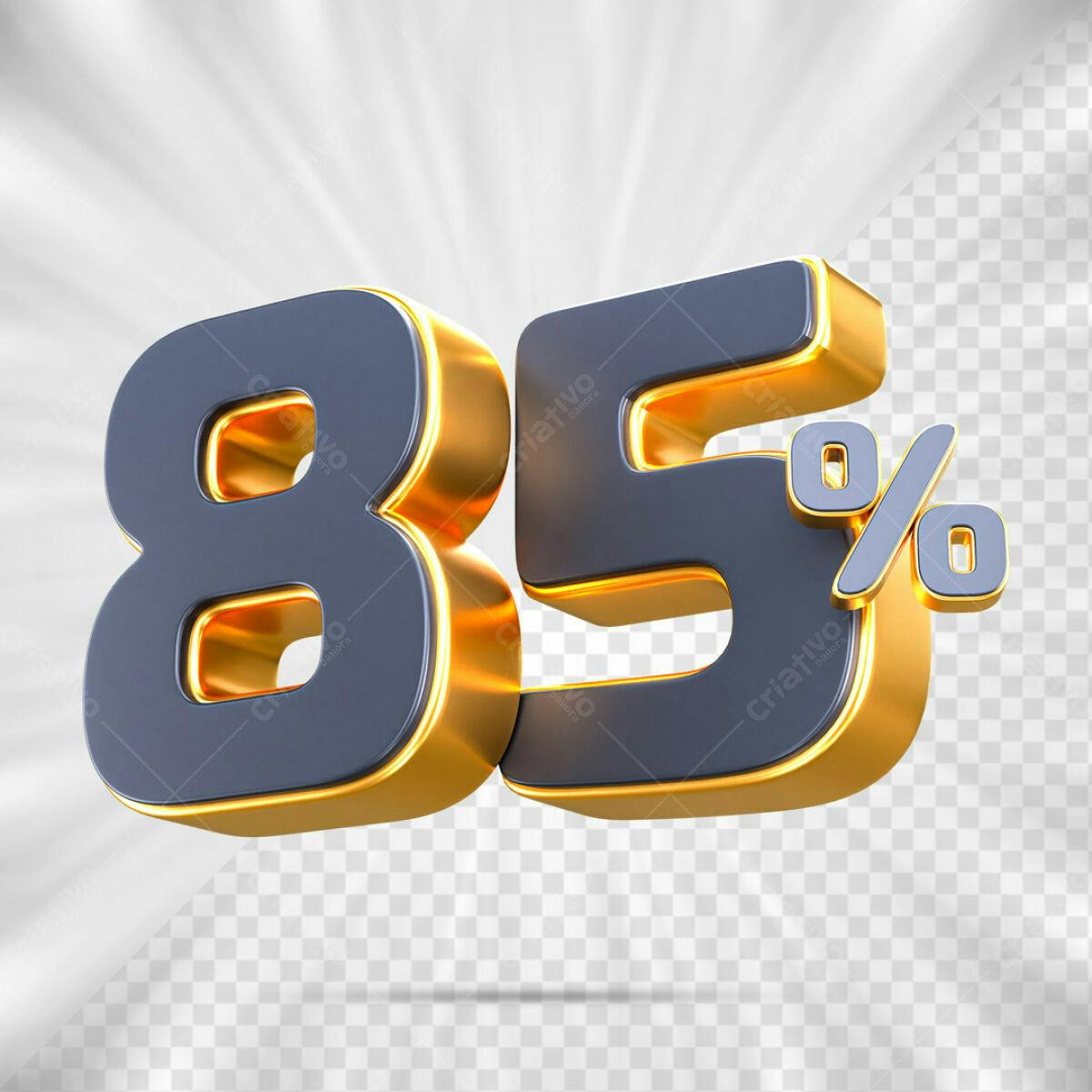 Números 85% Desconto PSD Editável