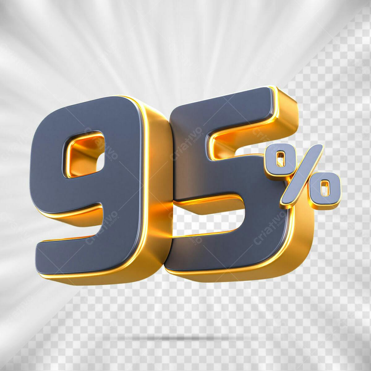 Números 95% Desconto PSD Editável
