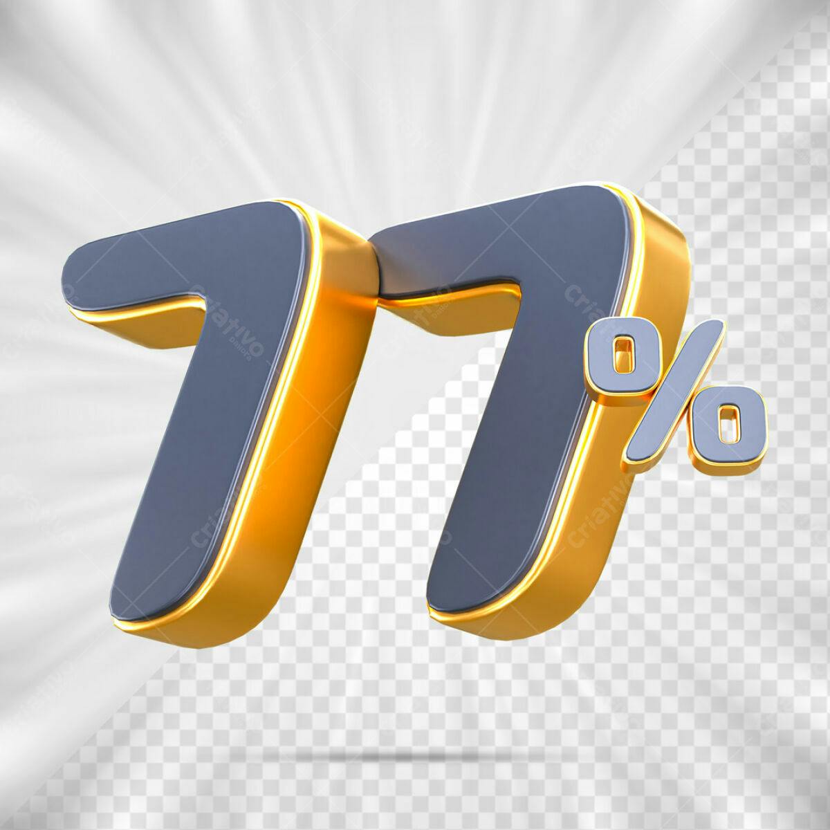 Números 77% em PSD Editável para Promoções