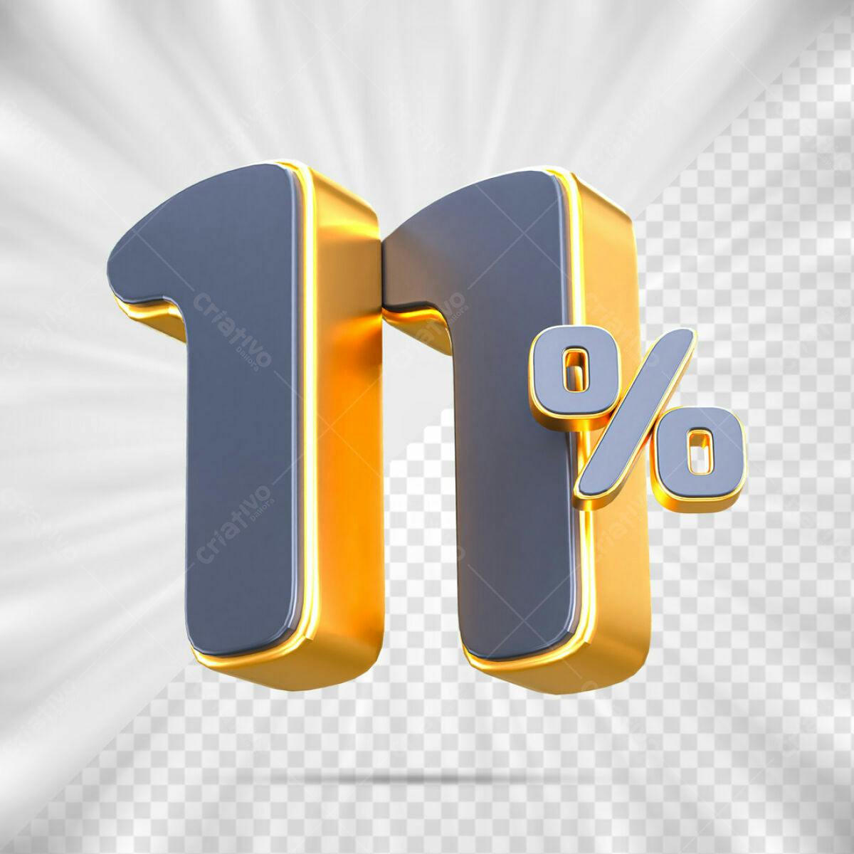 Design de Número 11% em PSD Editável