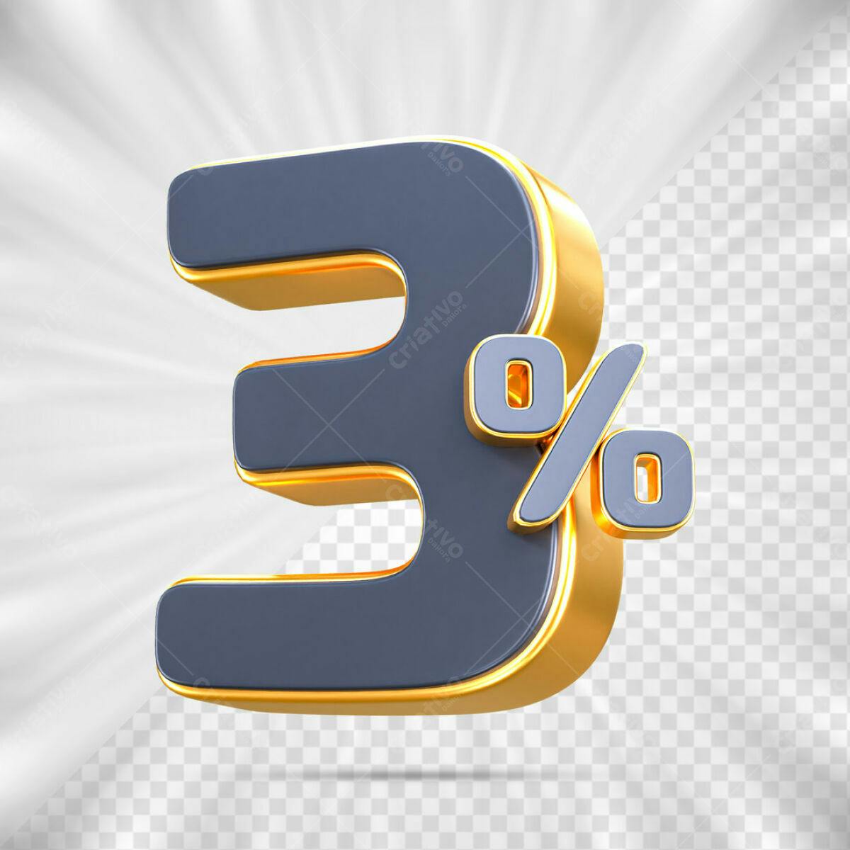 Kit de Numerais 3% em PSD para Promoções