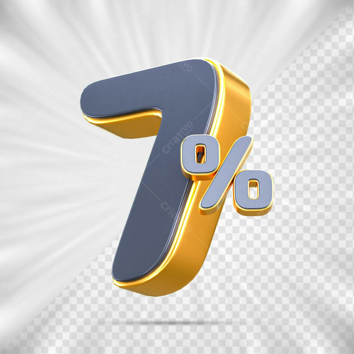 Elemento 3D 7% Desconto PSD Editável