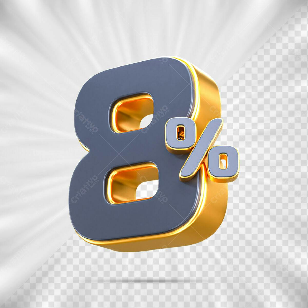 Elemento 8% Desconto PSD Editável