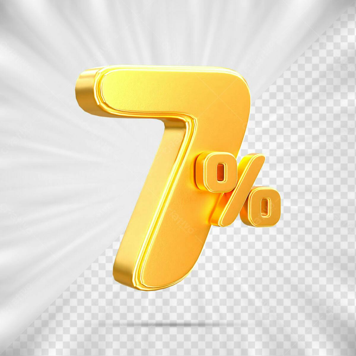 Elemento 3D 7% Desconto PSD Editável
