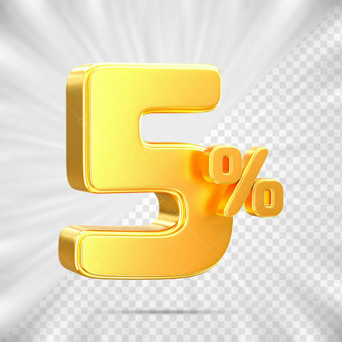 Elemento Gráfico 5% Desconto PSD Editável