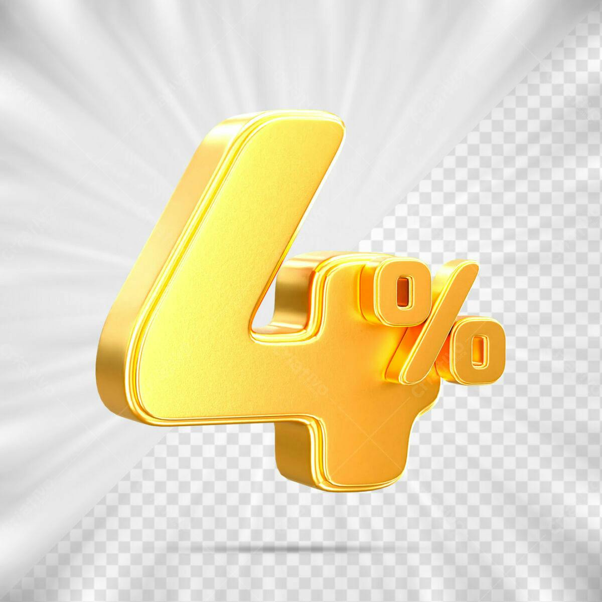 Elemento 4% de Desconto PSD Editável