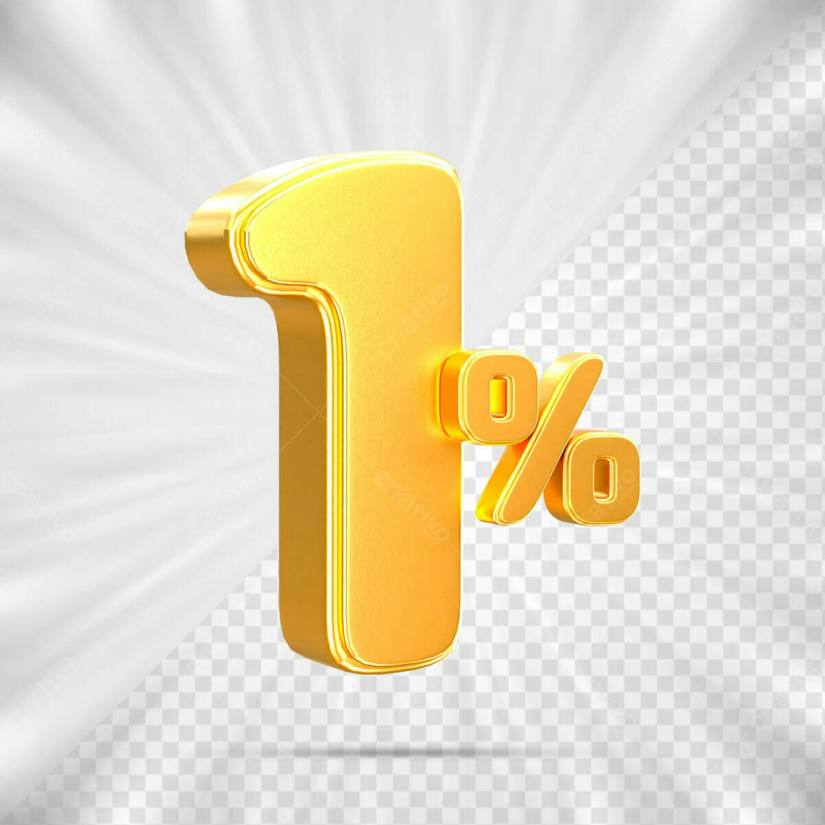 Elemento Gráfico 1% de Desconto PSD Editável