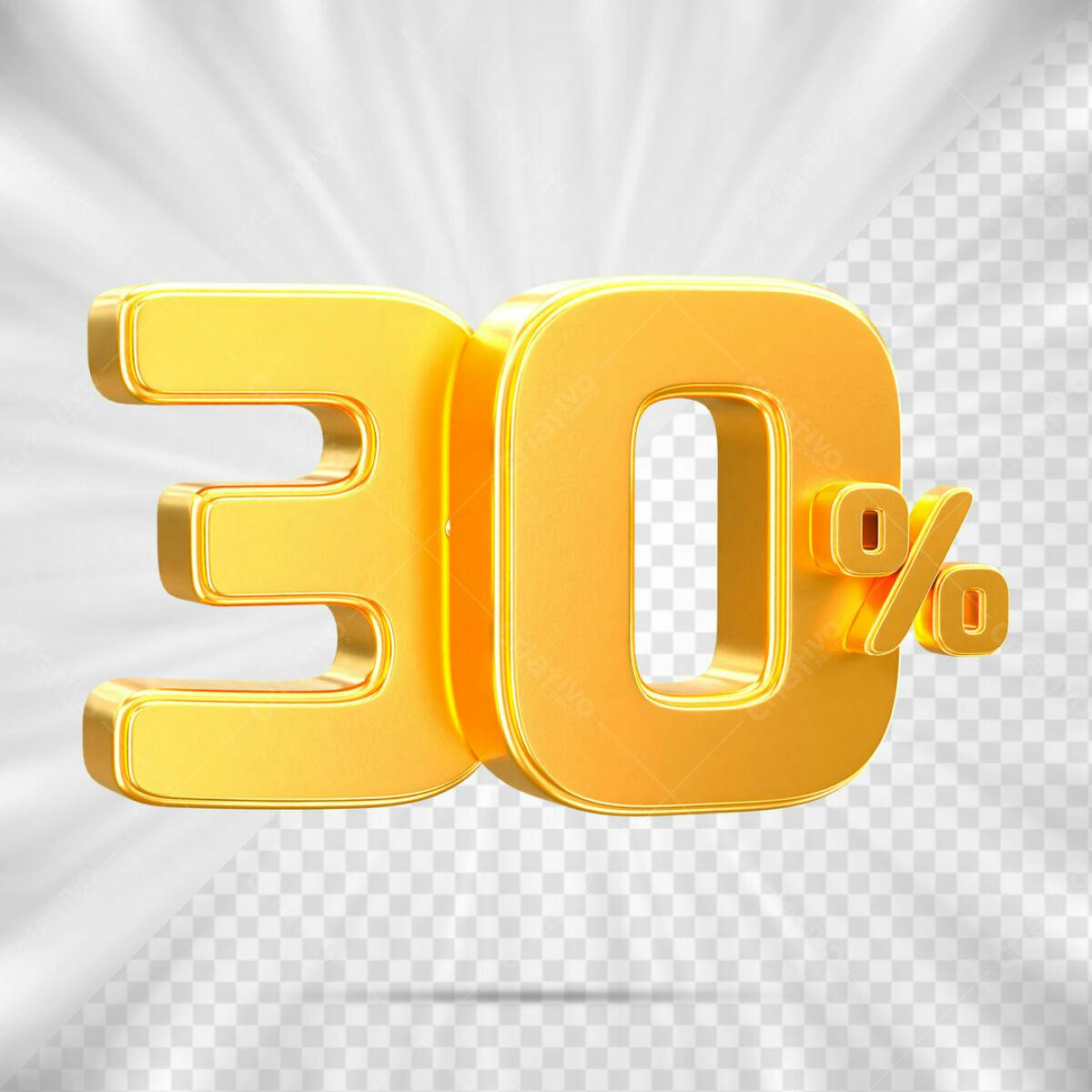 Elemento 3D 30% Desconto PSD Editável