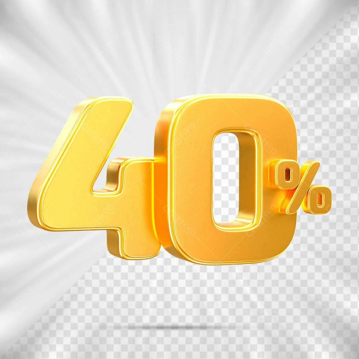Elemento 3D 40% Desconto PSD Editável