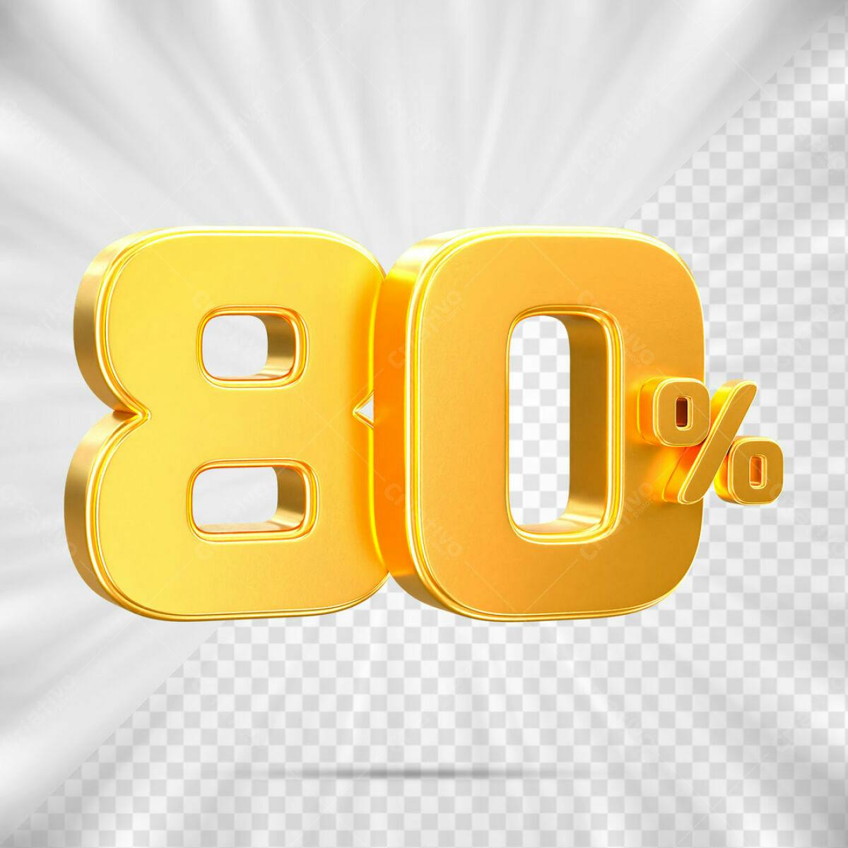 Design de Desconto 80% PSD Editável