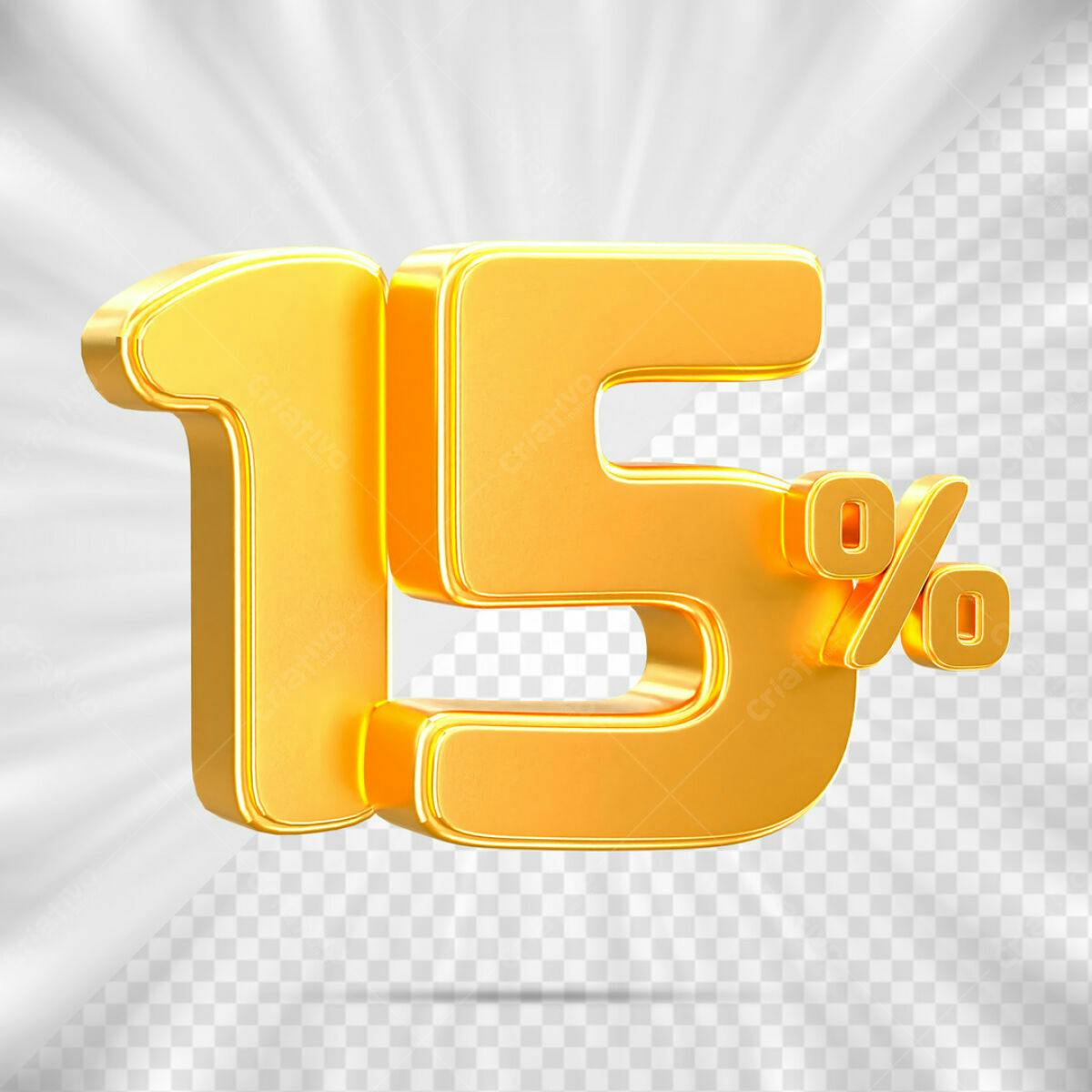 Elemento 3D 15% Desconto PSD Editável