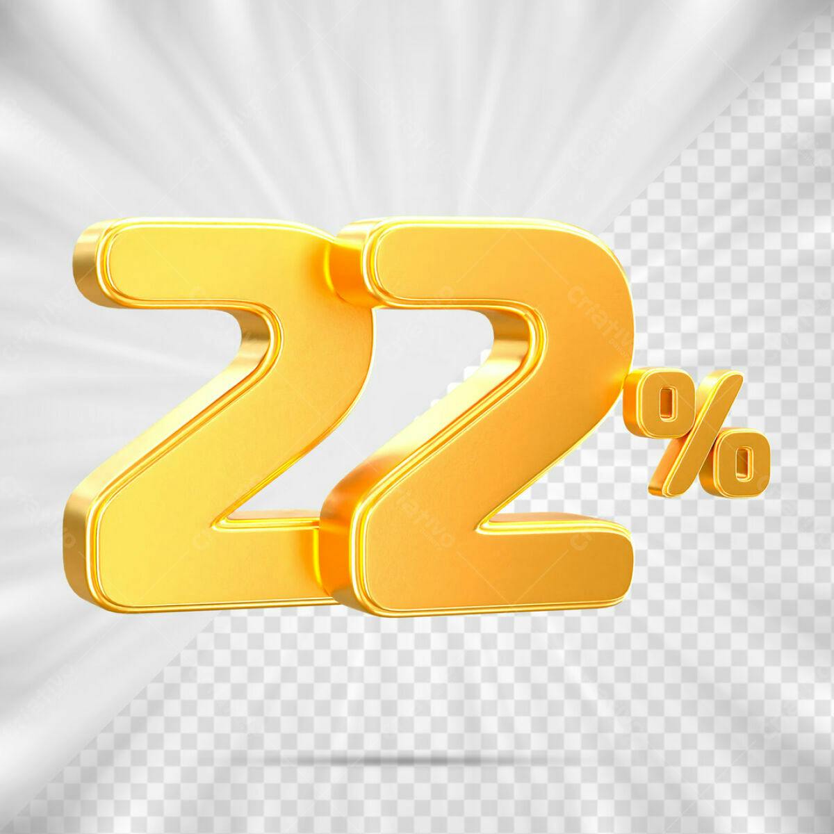 Design de Desconto 22% PSD Editável