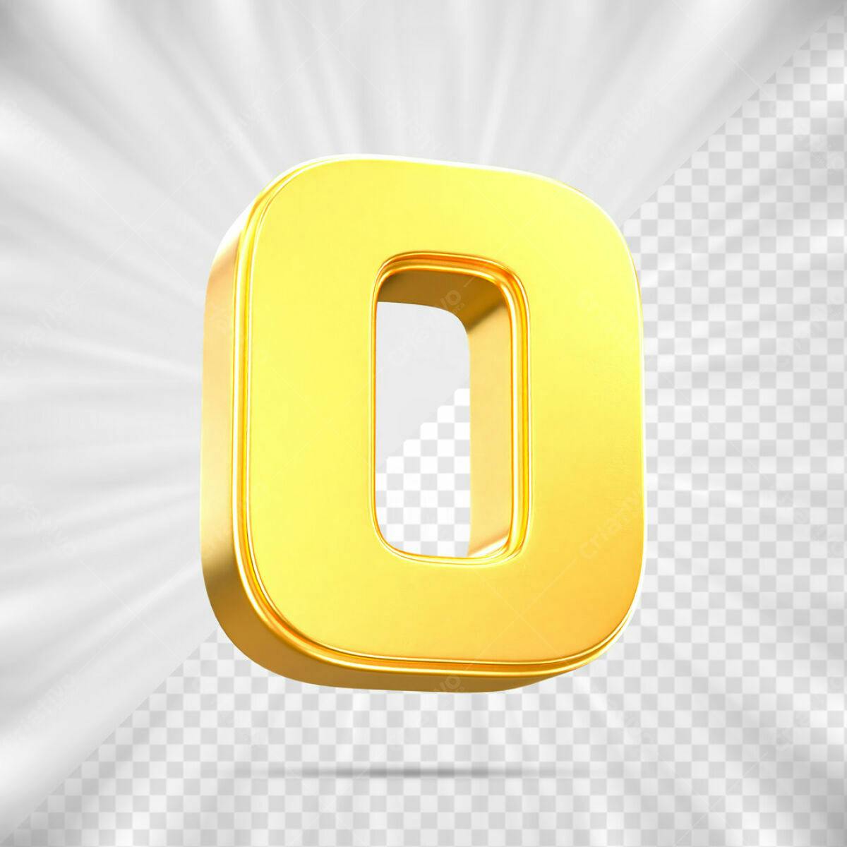 Número Dourado 3D PSD Editável