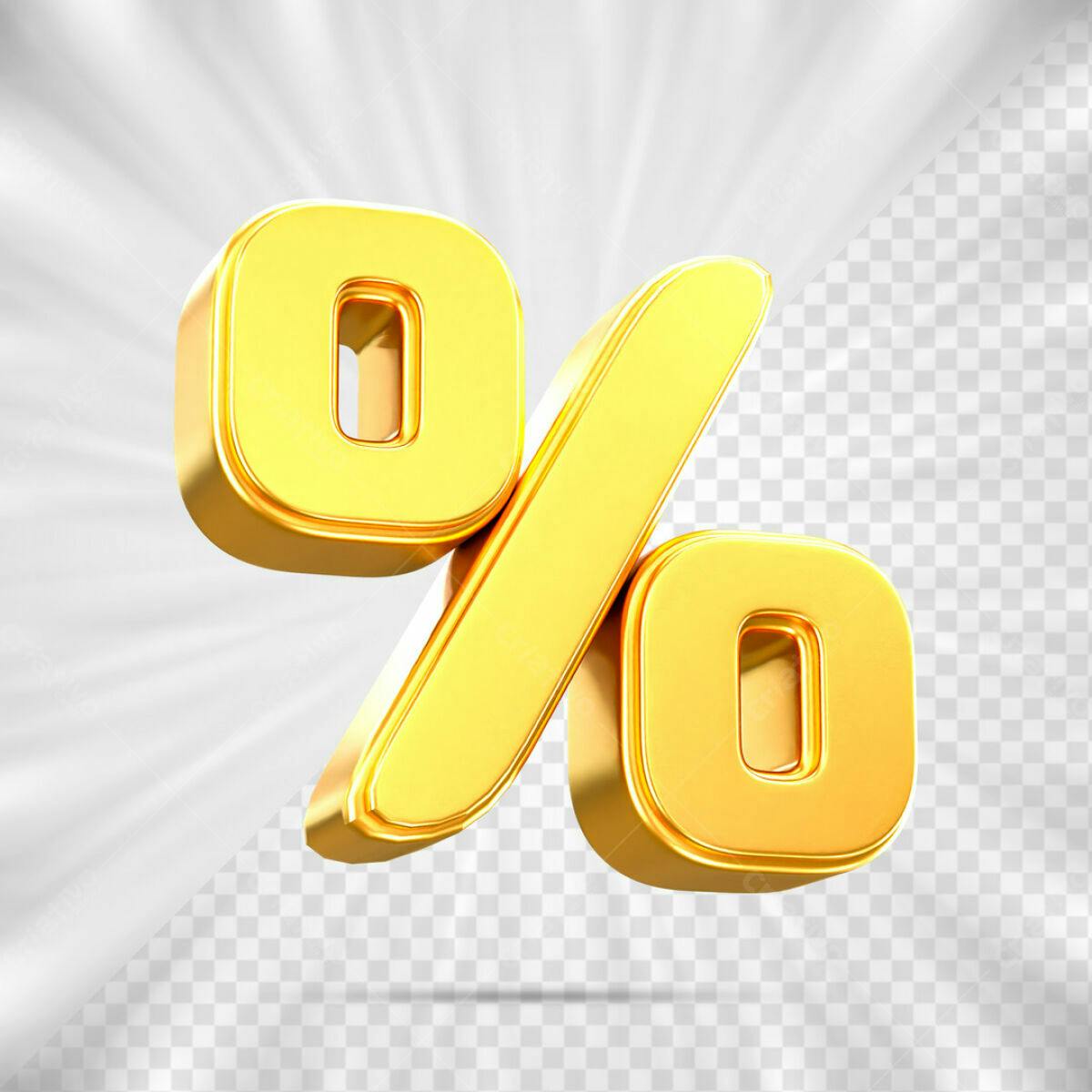 Elemento gráfico de porcentagem dourado PSD Editável