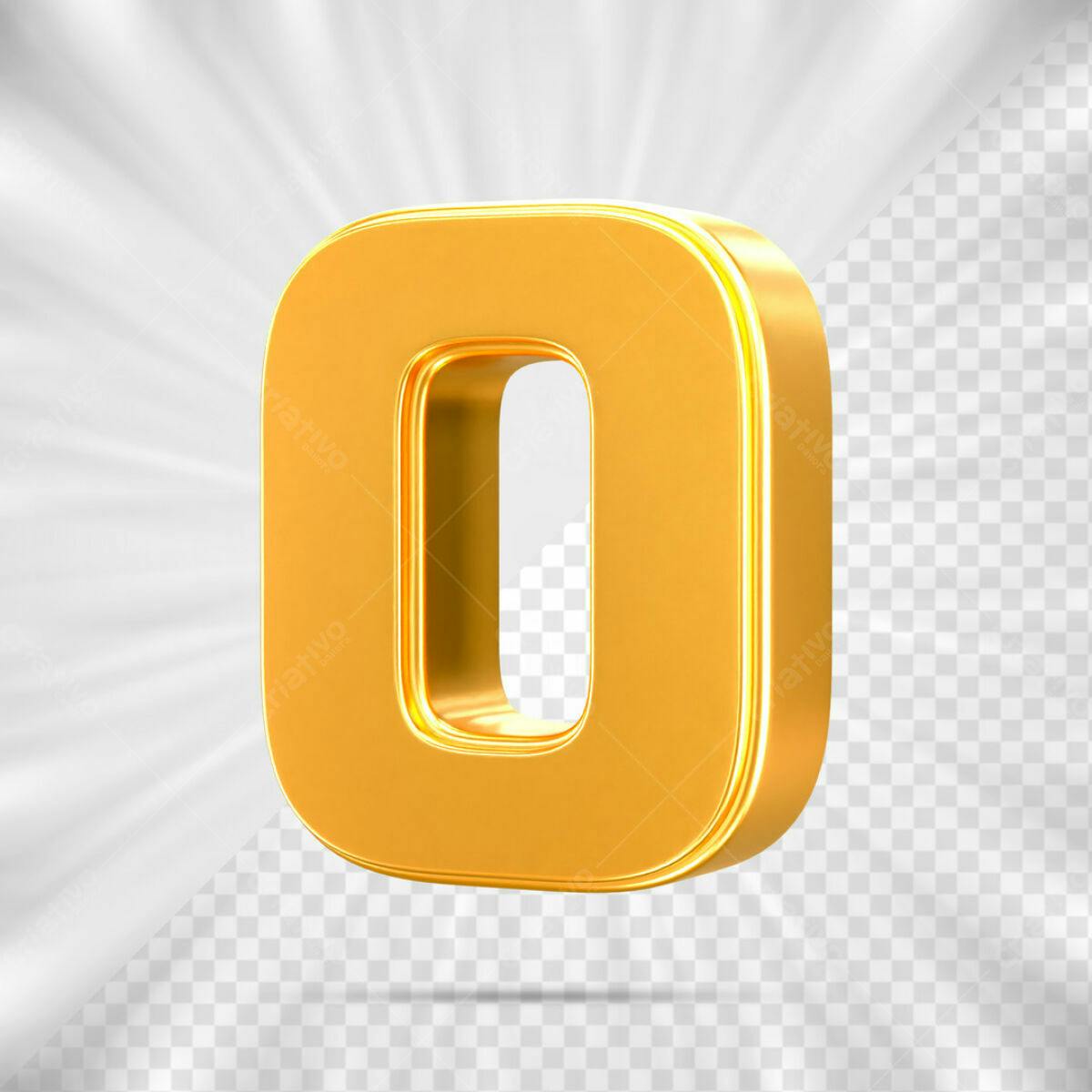 Número Dourado 3D PSD Editável