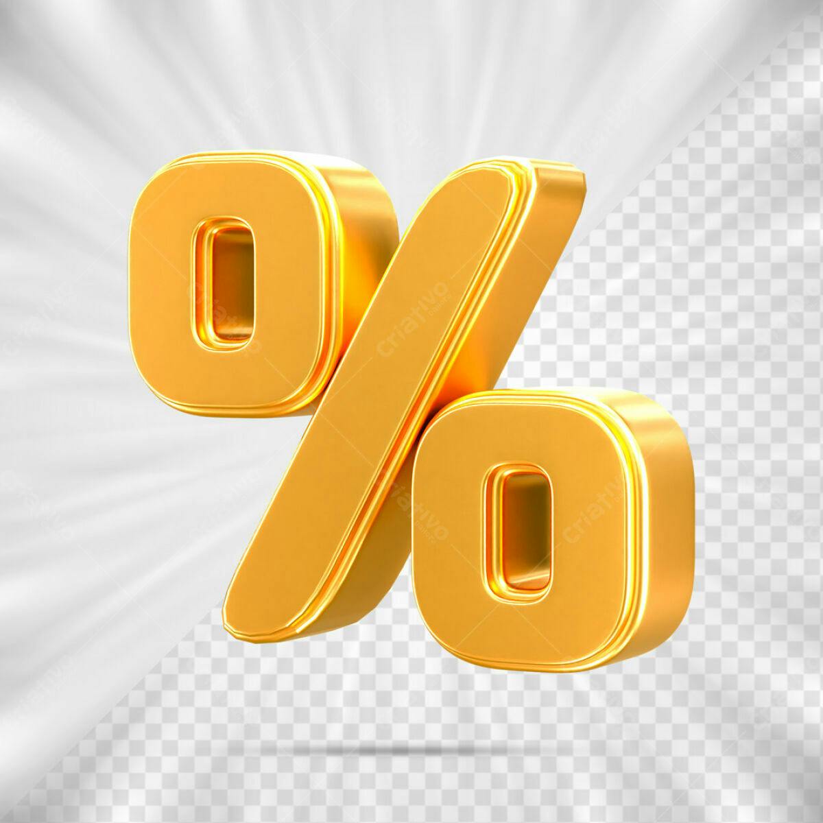 Elemento Gráfico de Porcentagem em Ouro PSD Editável