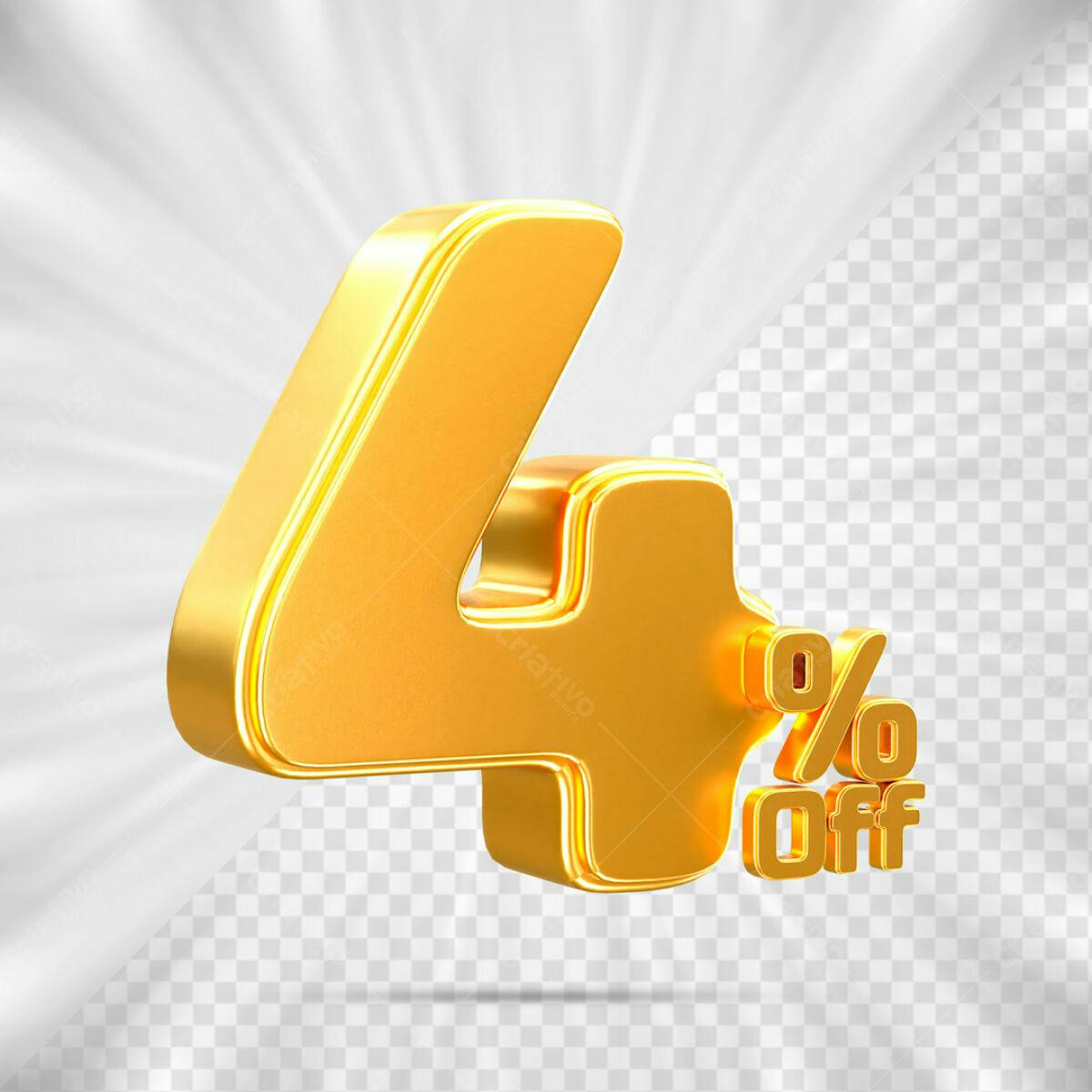 Design 4% Off PSD Editável