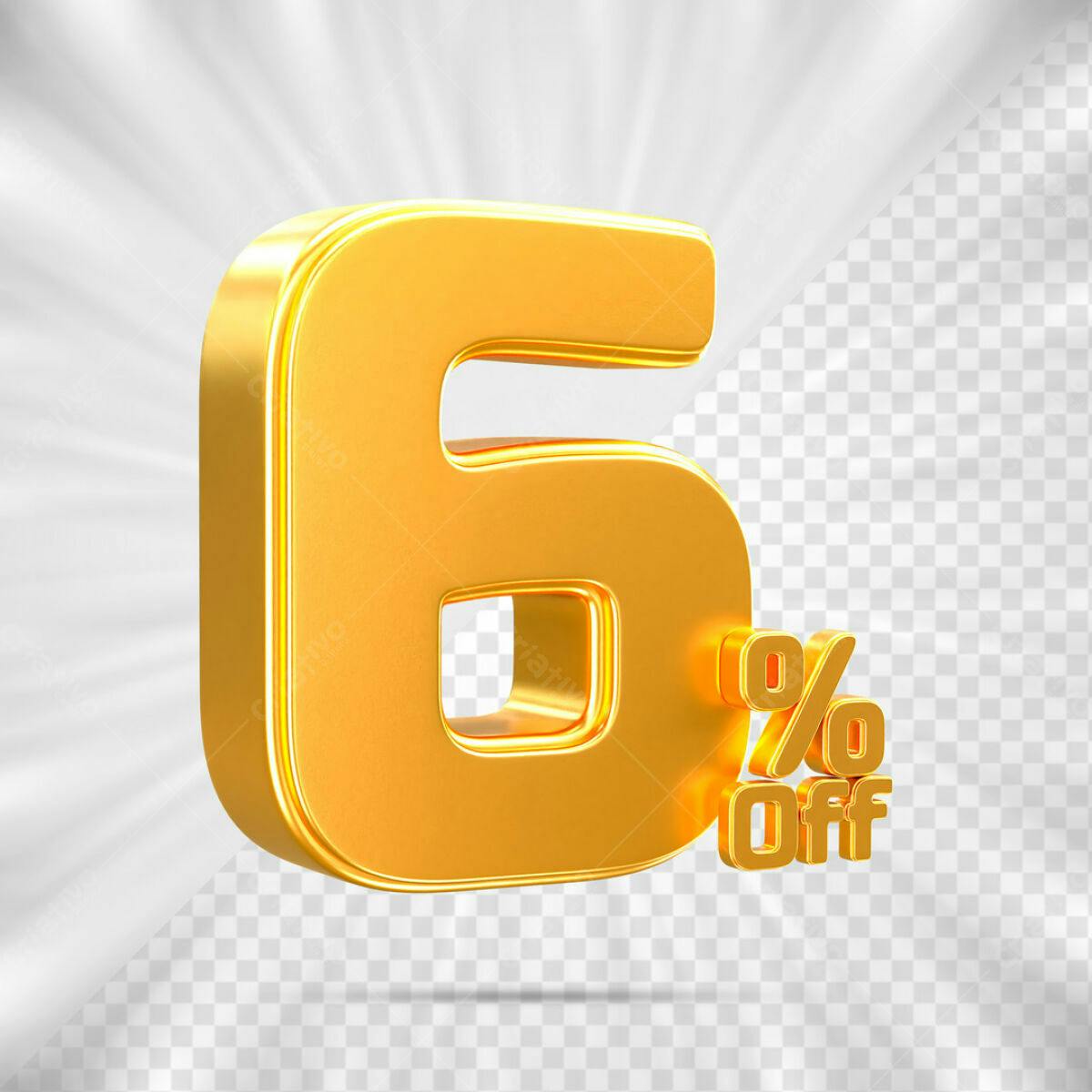 Elemento 3D 6% Off PSD Editável