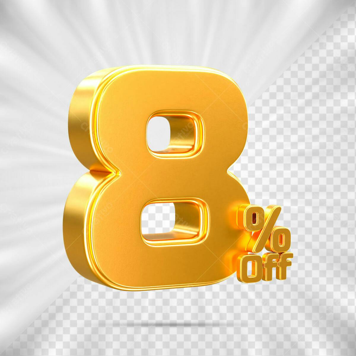 PSD para Design de Desconto 8% Off Editável