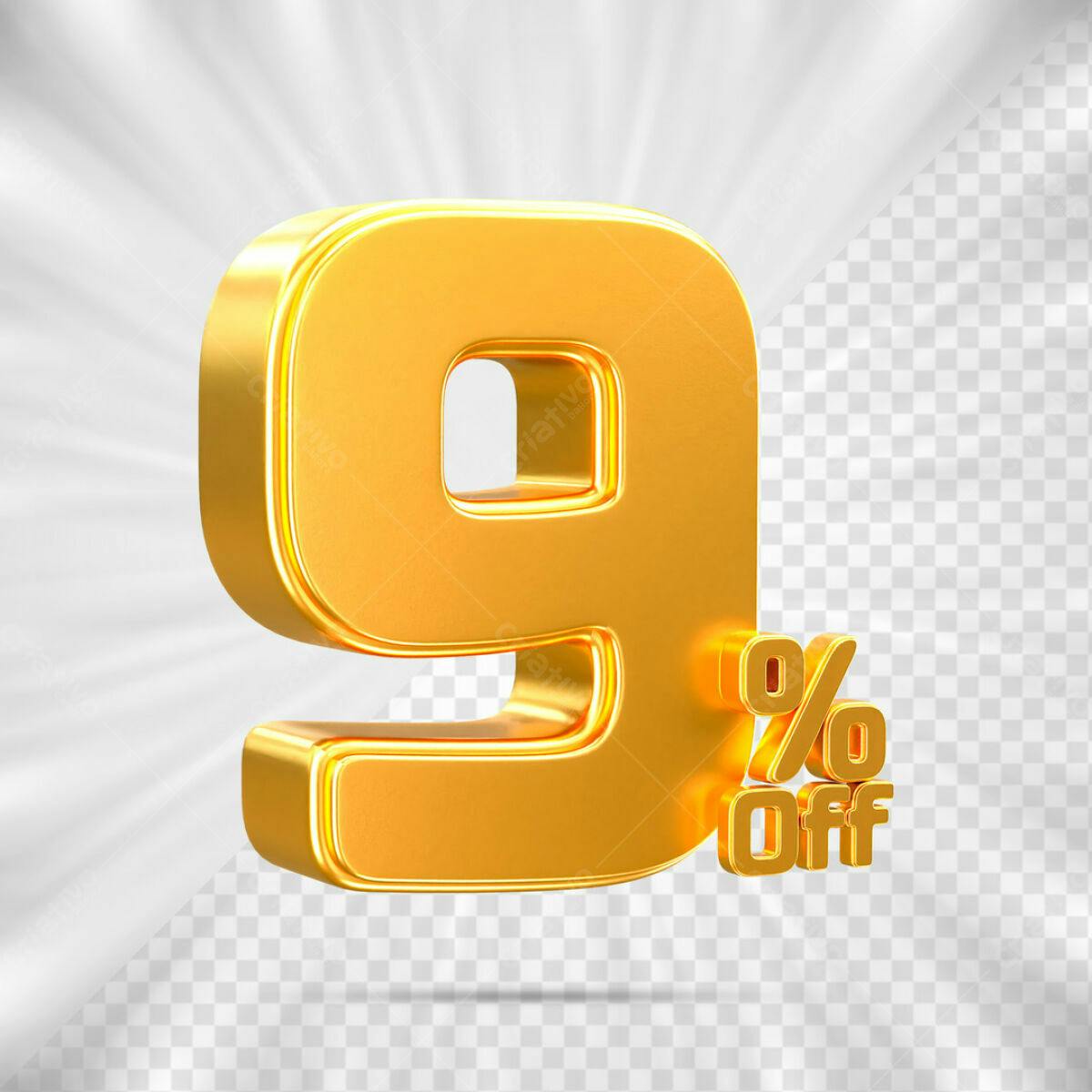 Elemento Gráfico 9% Off PSD Editável