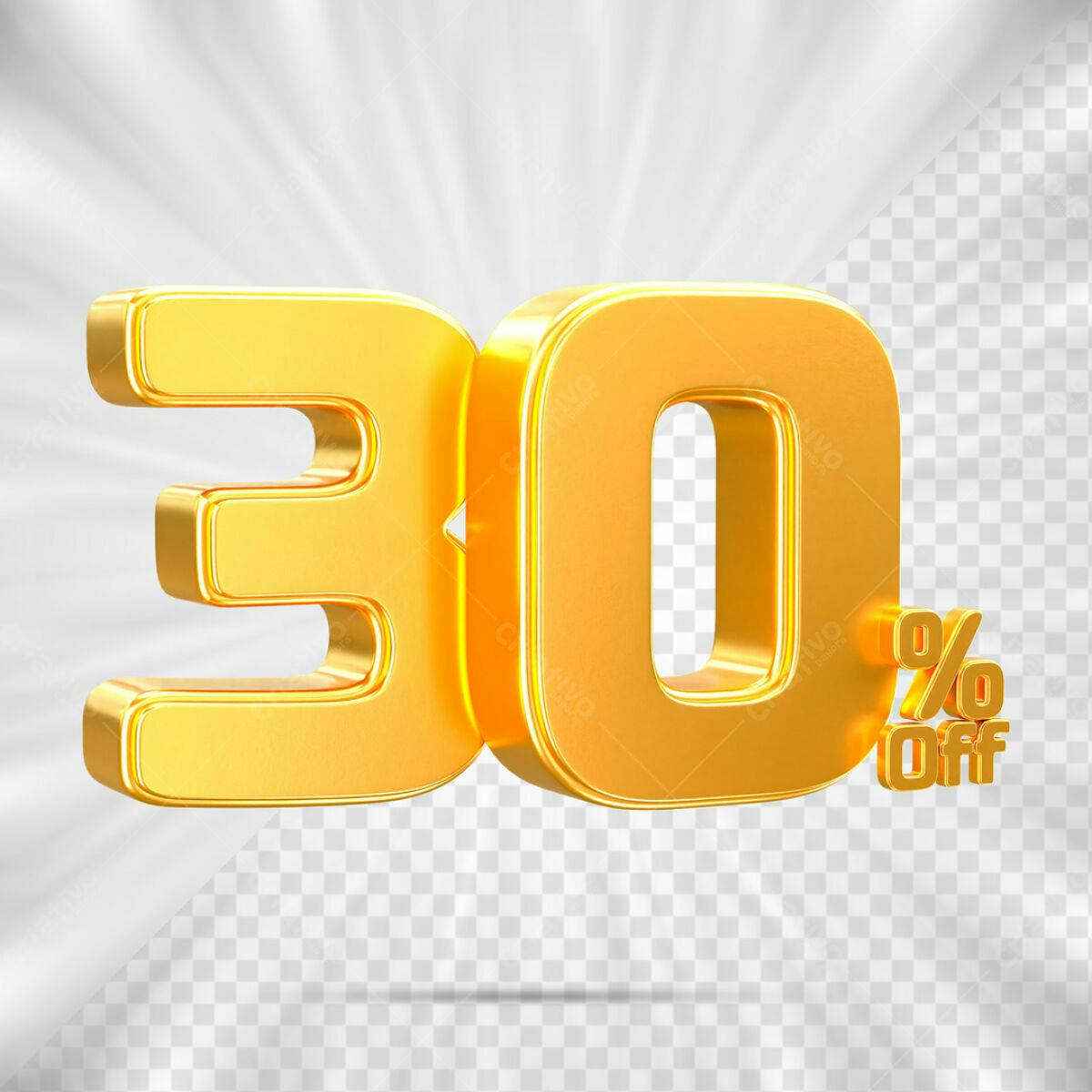 Elemento 3D 30% Off PSD Editável