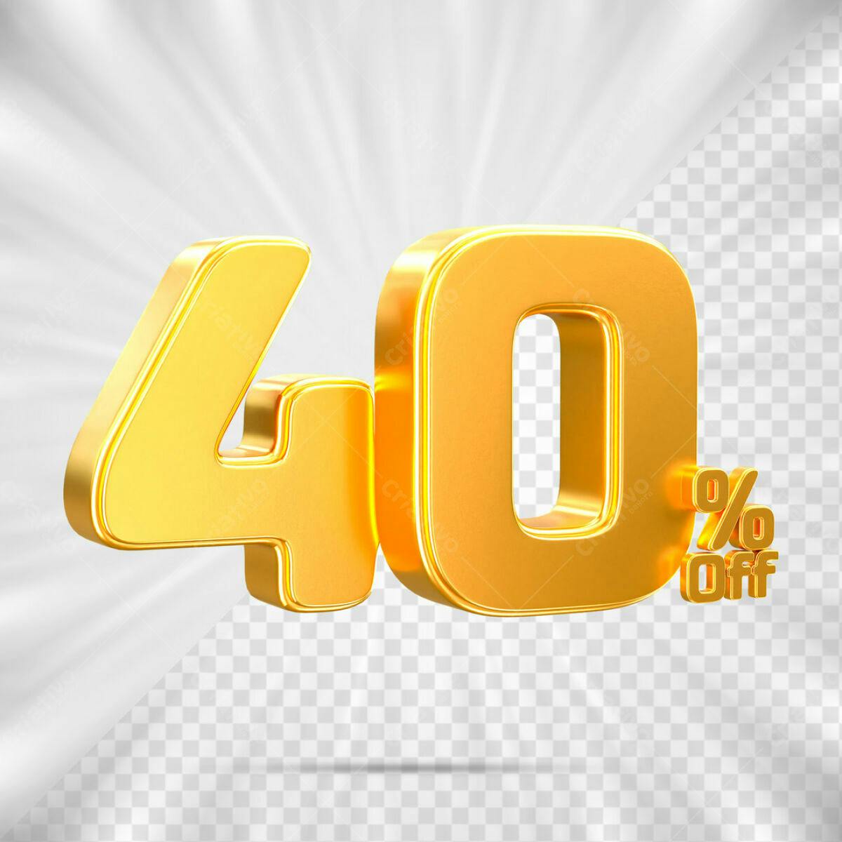 Elemento 3D 40% Off PSD Editável
