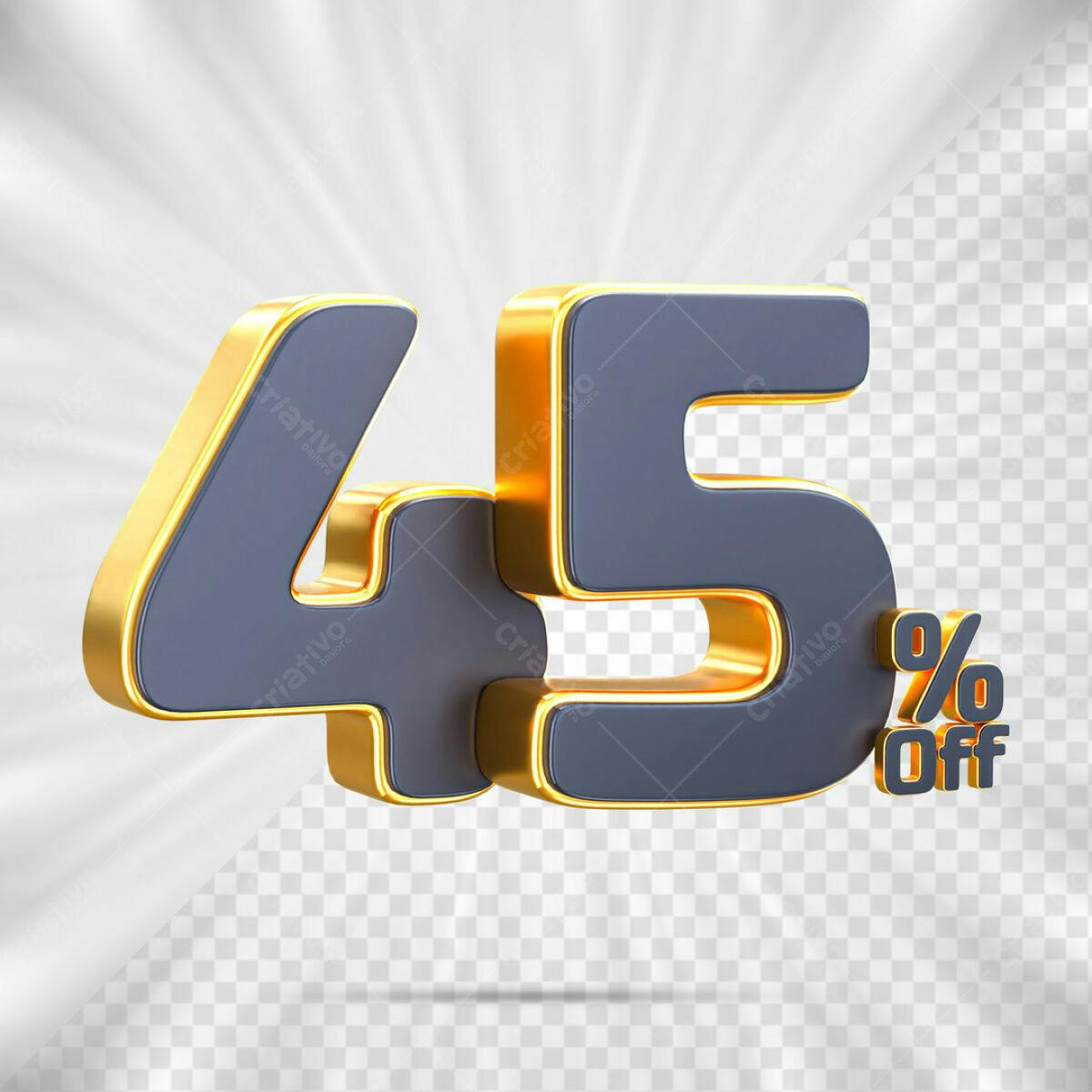 Números 45% Off PSD Editável