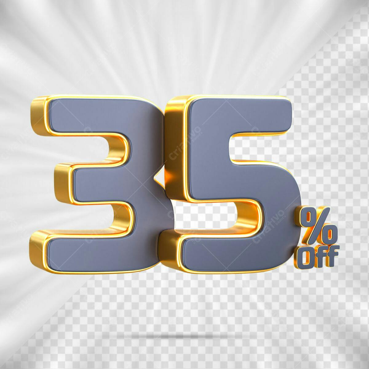 Números 35% Desconto PSD Editável