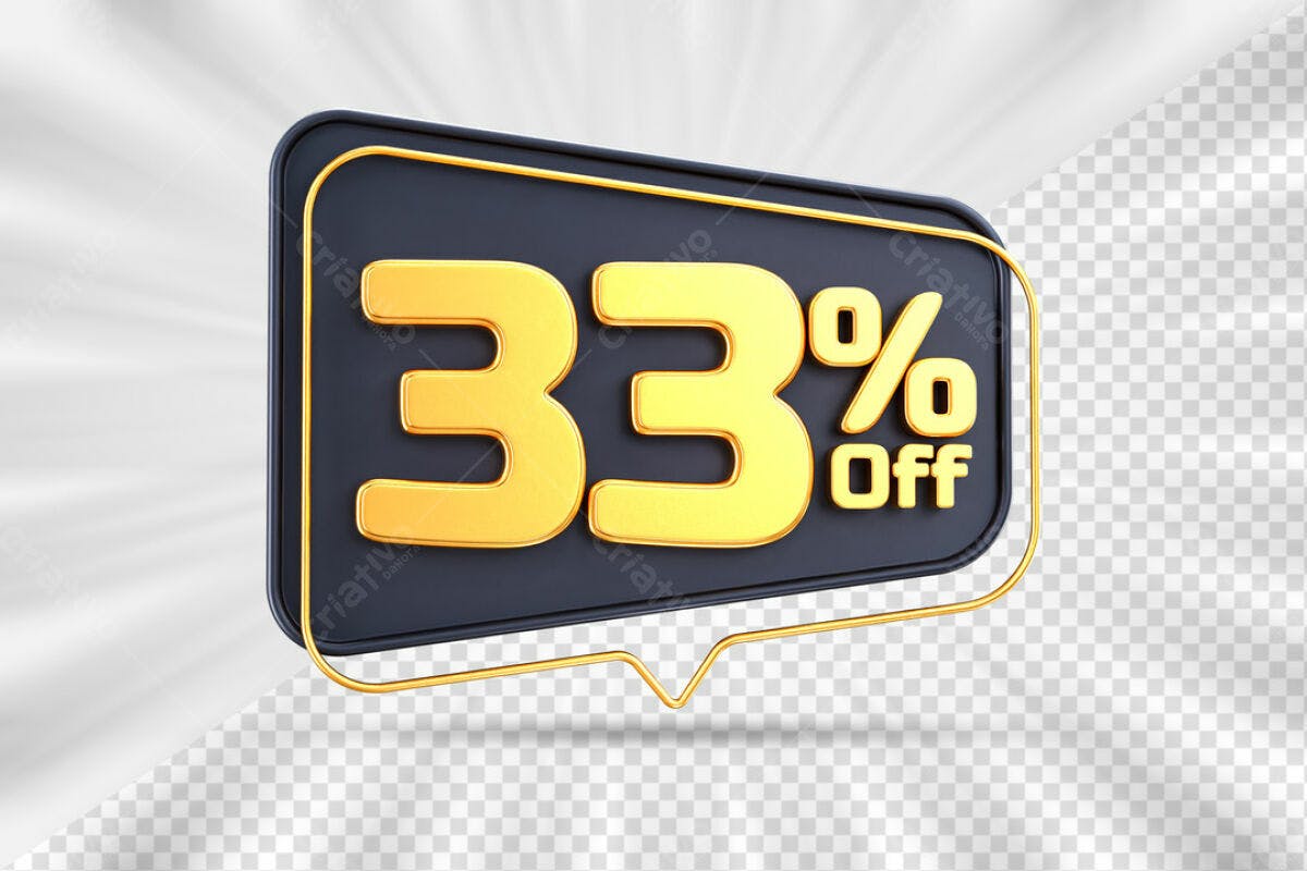 Badge 33% Off PSD Editável