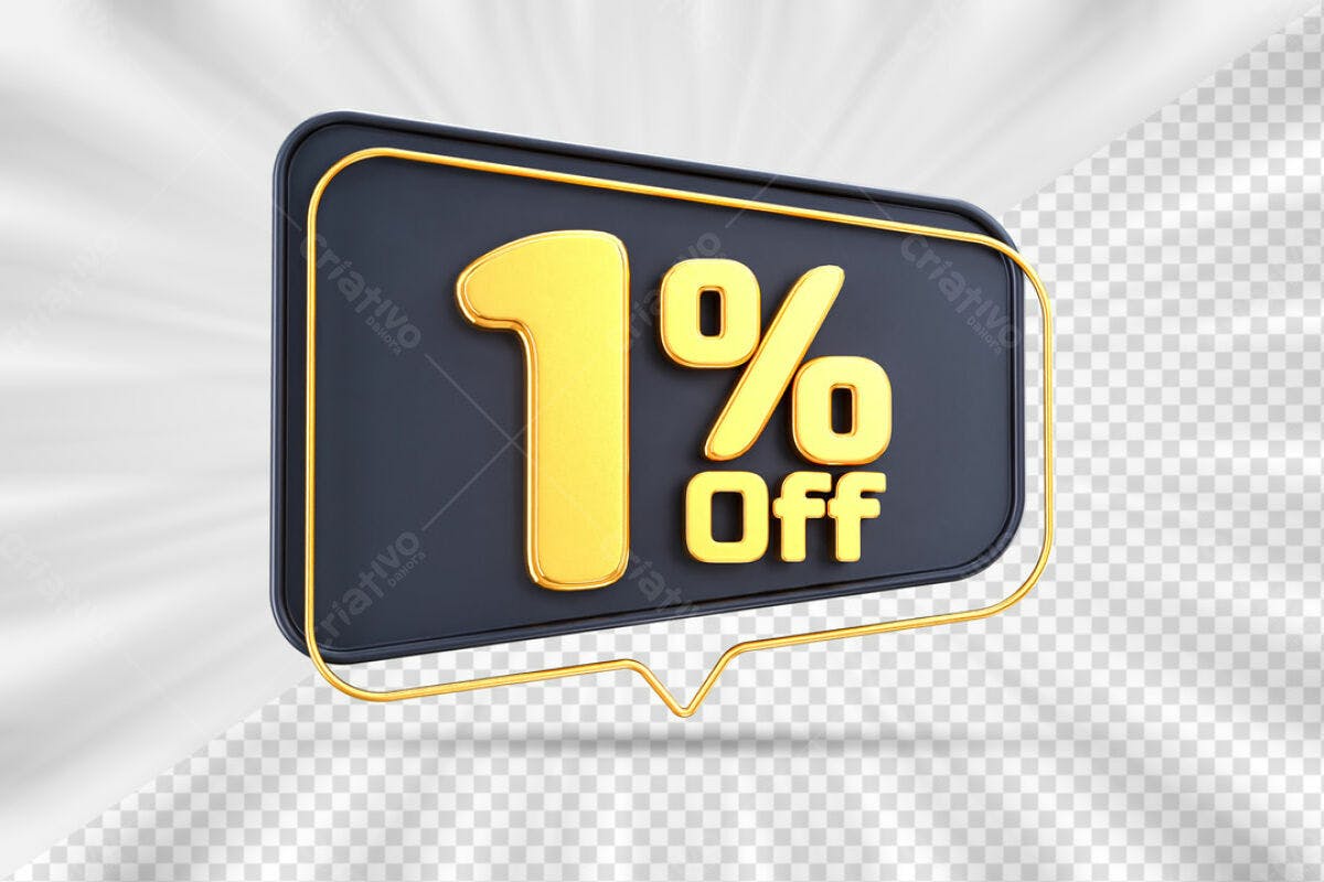 Banner 1% Off PSD Editável