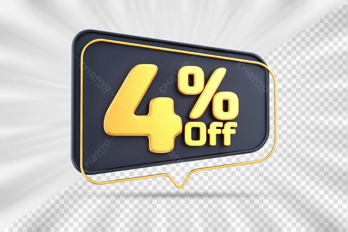Banner 4% Off PSD Editável