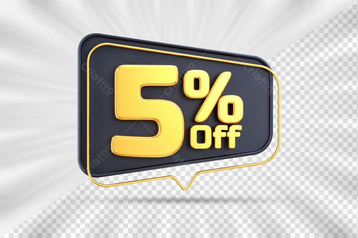 Banner 5% Off PSD Editável