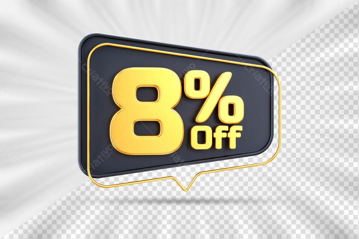 Banner 8% Off PSD Editável