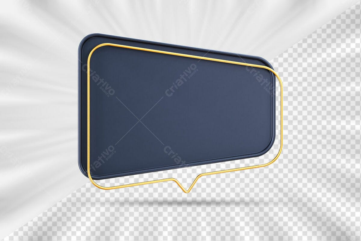 Balão de Fala Azul Marinho e Dourado PSD Editável