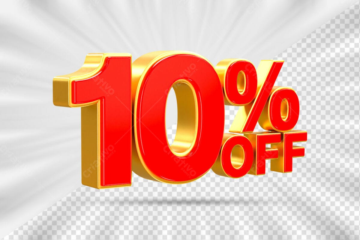 Design de Desconto 10% OFF PSD Editável