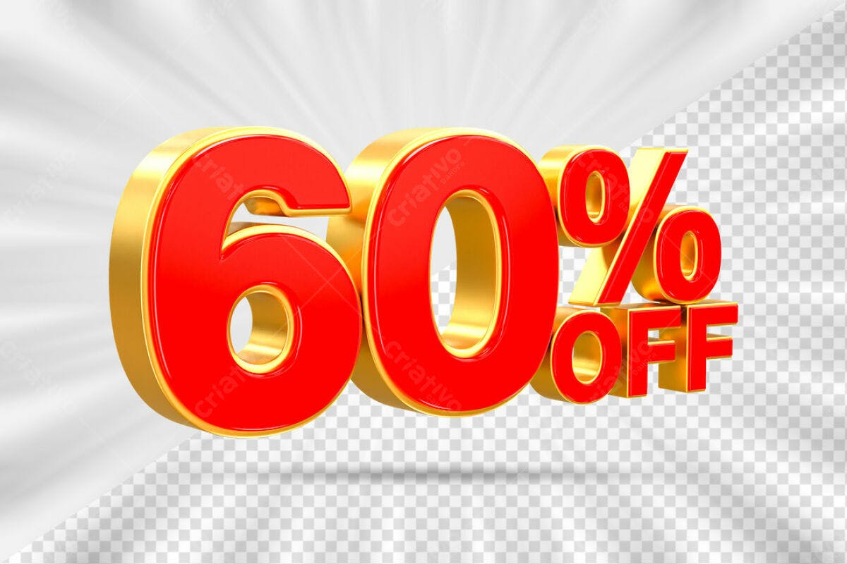 Design de Desconto 60% OFF PSD Editável