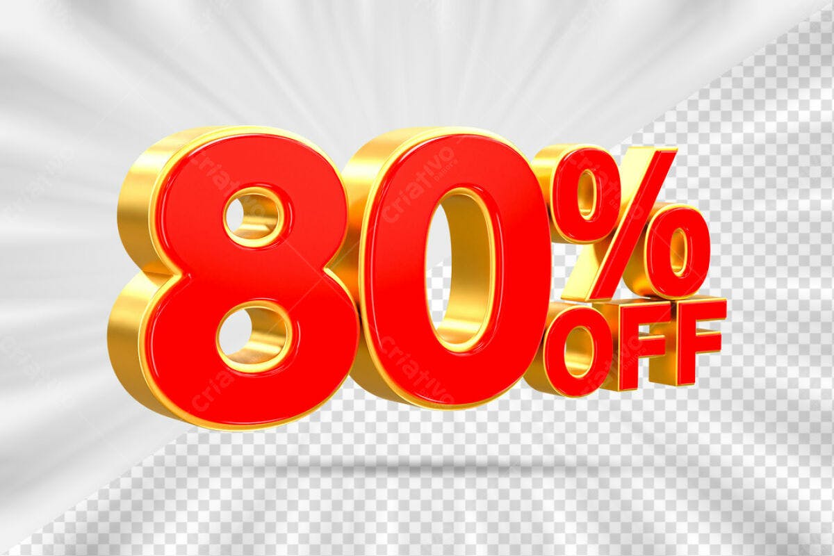 Kit de Desconto 80% OFF PSD Editável