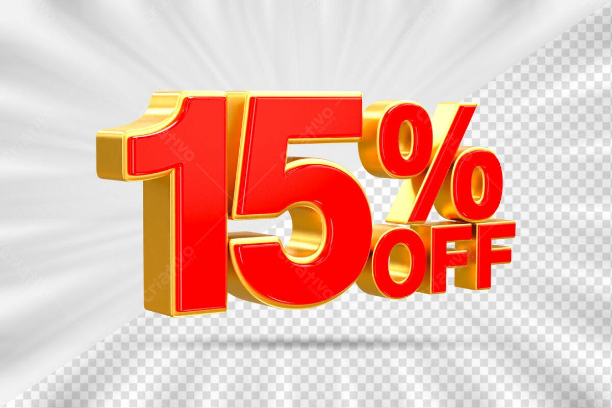 Design de Desconto 15% OFF PSD Editável