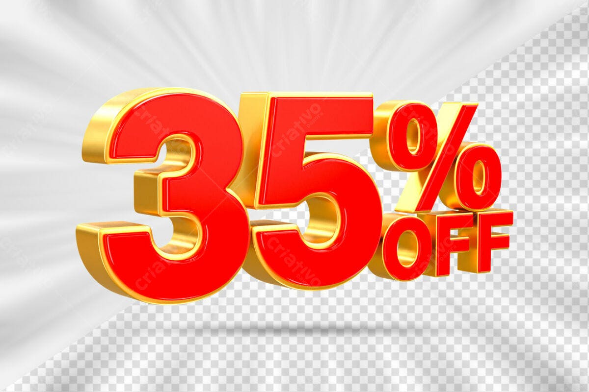 Design de Número 35% Off PSD Editável