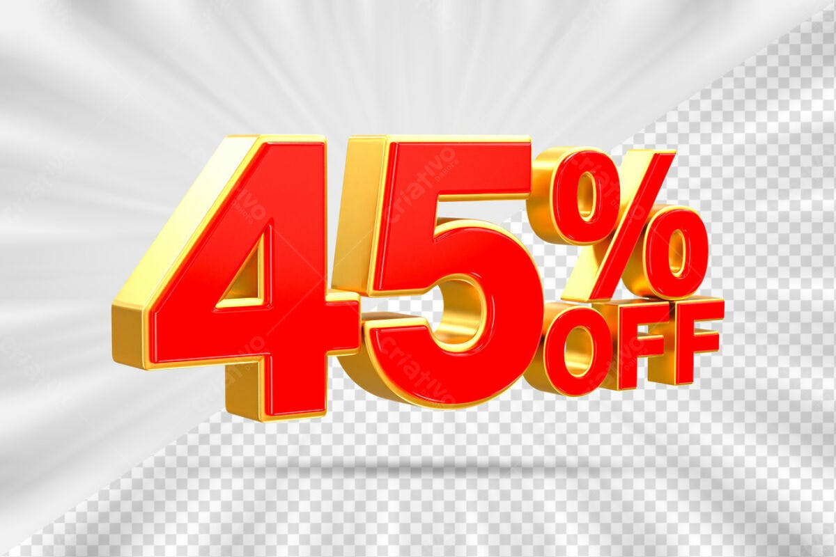 Elementos para Promoção 45% Off PSD Editável